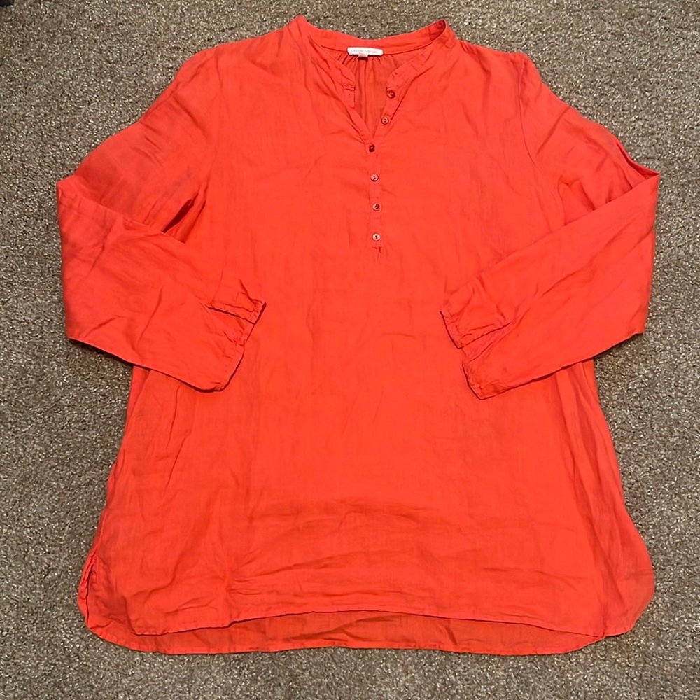 Eileen Fisher 100% Organic Irish Linen‎ Blouse Medium